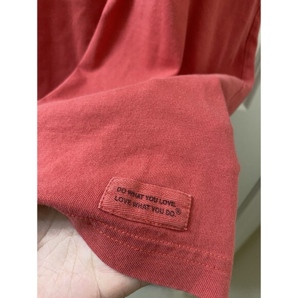 Life is Good Shirt Mens Large Red Short Sleeve Crusher American Flag Casual - Picture 4 of 9